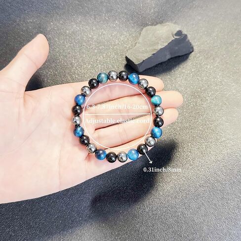Bracelets for Women Men Amazing Gemstone Light Blue Cat's Eye Bracelet Beaded Triple Protection Handmade Bracelets Jewelry in Saudi Arabia