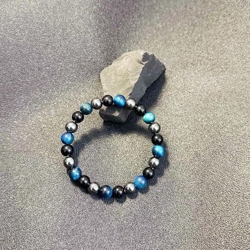 Bracelets for Women Men Amazing Gemstone Light Blue Cat's Eye Bracelet Beaded Triple Protection Handmade Bracelets Jewelry in Saudi Arabia