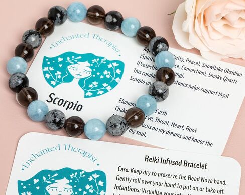 Reiki Infused Scorpio Zodiac Bracelet, Energy Bracelet, Reiki Gift, Reiki jewelry, Gemstone bracelets, Crystal bracelets in Kuwait