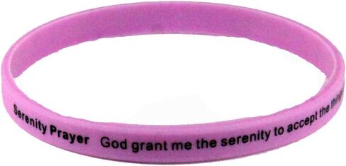 8150006 Set of 3 Serenity Prayer Thin Silicone Bracelet Band 6mm Adult Size 12 Step AA God Grant Me in Saudi Arabia
