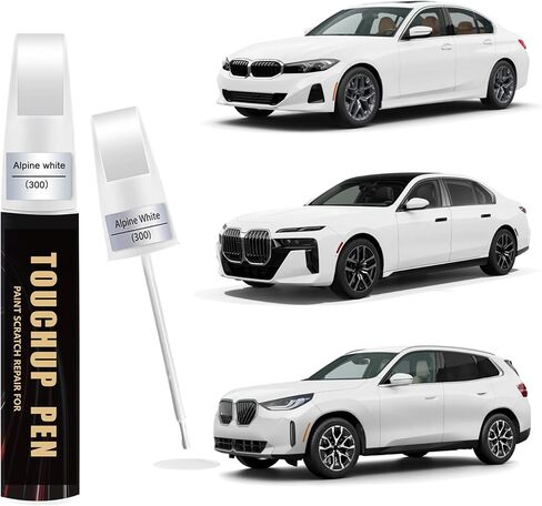 Mineral White Metallic(A96) Car Paint Touch Up Pen Compatible with BMW, 2-In-1 Color Accurate Touch Up Car Scratch Repair Paint Match BMW Series Automotive Scratch Remover for Nicks & Chips Repair in Saudi Arabia