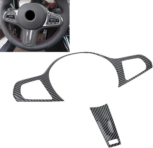 ​for BMW 3 Series G20 2020-2022 Interior Trim Steering Wheel Cover Carbon Fiber Pattern ABS Steering Wheel Decorative Frame in Kuwait