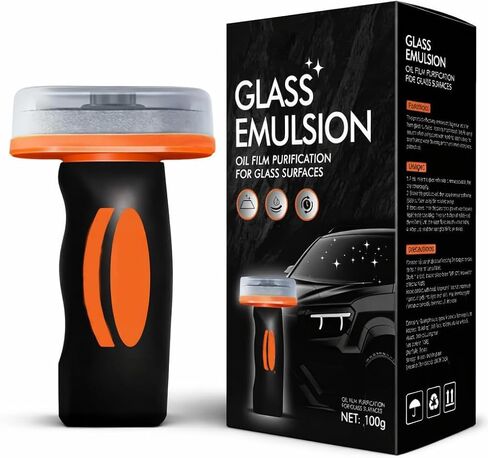 Glass Oil Film Remover for Car, 100ml Roll-On Glass Compound, Removes Oil Film & Smudges, For Cars Window, Glass Emulsion, Crystal Clear View in Saudi Arabia