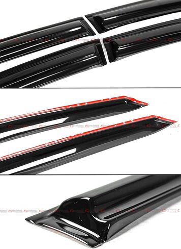 JDM 3D Wavy Smoke Tinted Window Visor Rain Guard Deflector Compatible with 2022 2023 2024 Honda Civic 4 Door Sedan in Saudi Arabia