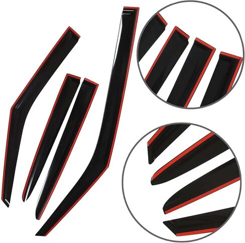 Window Visors Rain Guards Deflectors - 4-Pack Side Window Deflector Vent Shade for Car Windows Tape-On Outside Mount Acrylic Sun Rain Guard Replacement for Veloster 2011-2017 in Saudi Arabia
