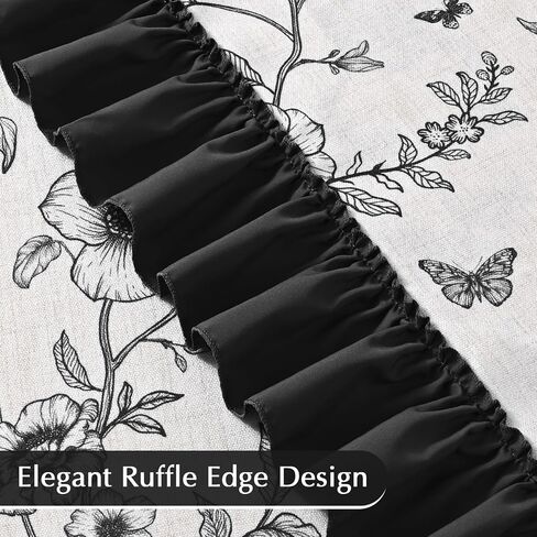 Yinhua ستائر كتان زهرية لغرفة المعيشة بطول 84 بوصة ستائر غرفة نوم فرنسية مع كشكشة ورباط خلفي، ستارة نافذة مرشحة للضوء وجيب خلفي، ستائر، 52 بوصة عرض × 84 بوصة طول، لوحتان in Kuwait