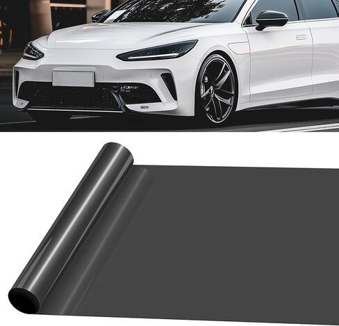 Tail Light Tint Self Adhesive Taillight Tint for Car Fog Light Rear Lamp Tail Light Car Sticker UV Protection Film Colorful (Deep Black) in Saudi Arabia