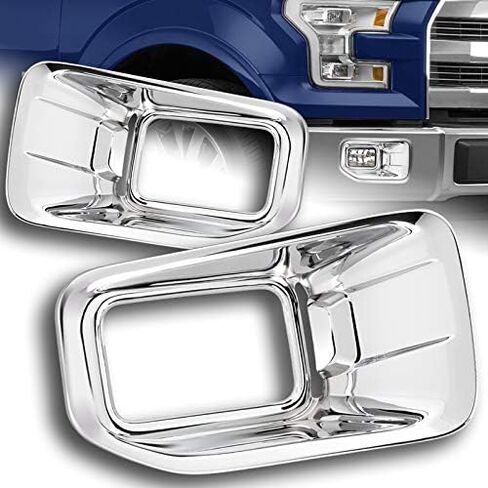EPARTS Mirror Chrome Bumper Driving Fog Light Bezel Cover Trim Replacement Fit for 2015 2016 2017 Ford F-150 Pickup in Saudi Arabia
