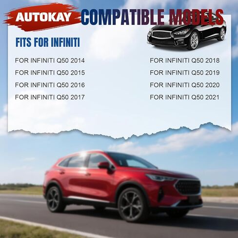 AUTOKAY Pair Left + Right Front Headlight Headlamp Lens Cover Fits for Infiniti Q50 2014-2021 in Saudi Arabia