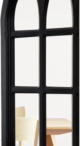 Vintage Cathedral Mirror 20 X 32 Inch, Hanging Farmhouse Black Arched Window Mirrors for Wall Decor, Wood Frame Gothic Windowpane Mirrors for Living Room Hallway Bedroom Halloween in Saudi Arabia