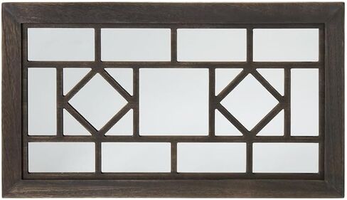 مرآة خشبية مزخرفة من مجموعة ليكسايد - أسود in Kuwait