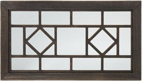 مرآة خشبية مزخرفة من مجموعة ليكسايد - أسود in Kuwait