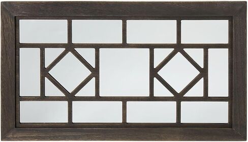 مرآة خشبية مزخرفة من مجموعة ليكسايد - أسود in Kuwait