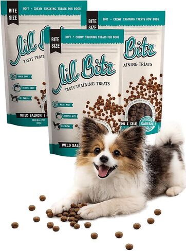 Lil' Bitz Flame Roasted Chicken Training Treats for All Dog Breeds - Low Calories, Grain Free, Natural Ingredients, NASC Compliance - Perfect Reward for Dogs of Every Size (4 oz) in Saudi Arabia