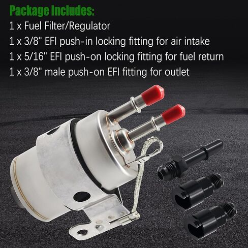 58 PSI Fuel Filter Regulator w/AN-6 3/8'' 5/16'' EFI Inlet Outlet Return Fuel Rail Adpater for LS Swap EFI Conversion Fit for Chevrolet Corvette C5 1999-2004 Replace 19239926 10299146 GF822 G11290 in Kuwait