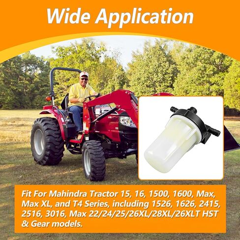 مجموعة فلتر الوقود 31A6200300 مناسبة لجرار ماهيندرا 1526 1626 2415 2516 3016 Max 22 24 25 26 26XL 26XLT 28XL Gear & HST Models، فلتر نظام وقود المحرك Assy in Kuwait