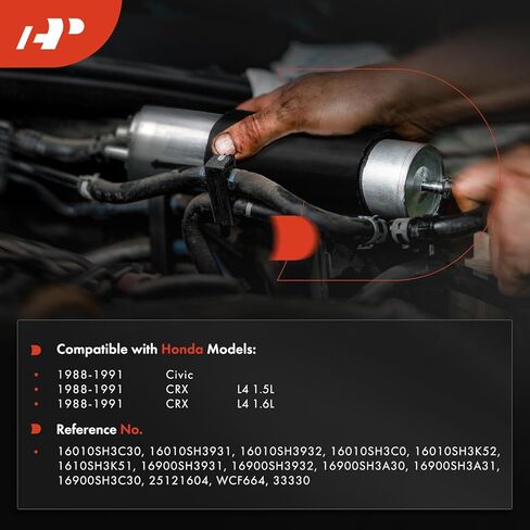 A-Premium Fuel Filter Compatible with Honda Civic 1988-1991, CRX 1988-1991, 1.5L 1.6L in Saudi Arabia