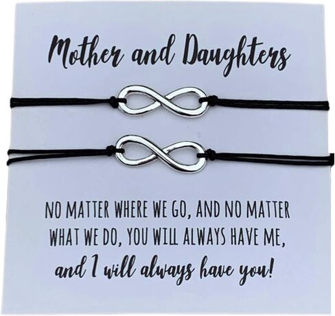 Mother Daughter Bracelets Set for 2 Mom, Mommy and Me Infinity Matching Wish Bracelet Jewelry Gift for Mom Daughter in Saudi Arabia