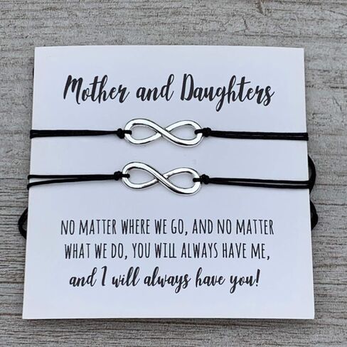 Mother Daughter Bracelets Set for 2 Mom, Mommy and Me Infinity Matching Wish Bracelet Jewelry Gift for Mom Daughter in Saudi Arabia