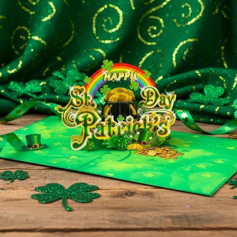 St Patricks Day Card, 6x8 in Happy St Patrick's Day Pop Up Card For Family, Friend, Kids, Saint Patricks Day Greeting Cards with Envelope in Kuwait