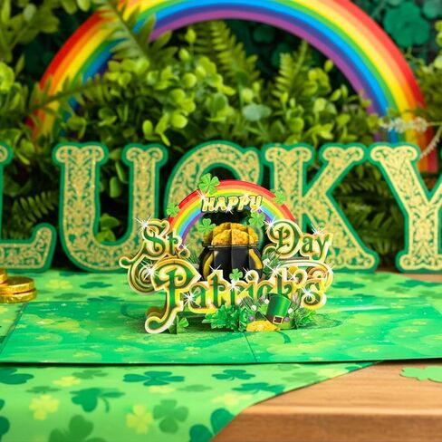 St Patricks Day Card, 6x8 in Happy St Patrick's Day Pop Up Card For Family, Friend, Kids, Saint Patricks Day Greeting Cards with Envelope in Kuwait