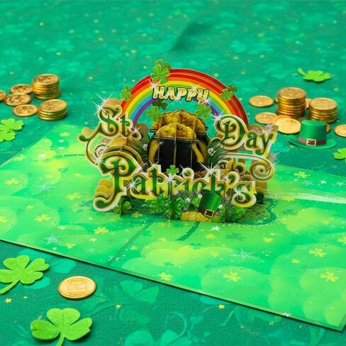 St Patricks Day Card, 6x8 in Happy St Patrick's Day Pop Up Card For Family, Friend, Kids, Saint Patricks Day Greeting Cards with Envelope in Kuwait
