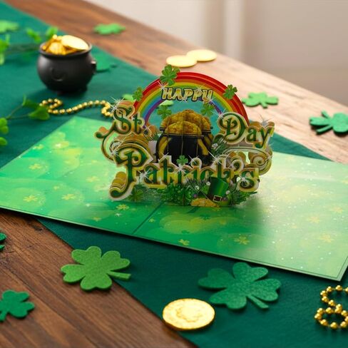 St Patricks Day Card, 6x8 in Happy St Patrick's Day Pop Up Card For Family, Friend, Kids, Saint Patricks Day Greeting Cards with Envelope in Kuwait