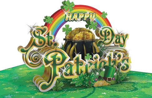 St Patricks Day Card, 6x8 in Happy St Patrick's Day Pop Up Card For Family, Friend, Kids, Saint Patricks Day Greeting Cards with Envelope in Kuwait