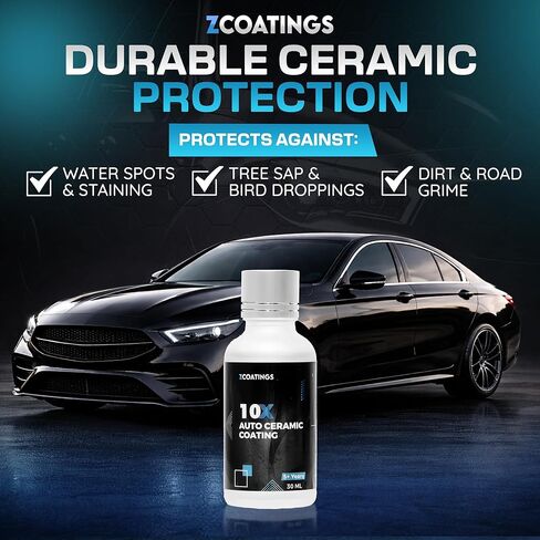 10X Ceramic Coating for Cars – 30ml SiO2 Nano Hydrophobic Paint Protection for Paint, Wheels & Trim | Easy Apply Ceramic Car Coating | Up to 5 Year Durability in Saudi Arabia