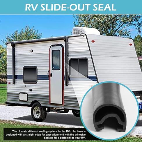 كومبو RV Slide Out Seal Kit 018-341 EK 1/2 بوصة × 2.75 بوصة × 35 بوصة قاعدة ختم تجريد الطقس لمقطورة السفر + 1 بوصة × 15/16 بوصة × 35 بوصة استبدال ممسحة D لنظام RV Camper Slideout، 018-312-EKD + 018-341 EK in Kuwait