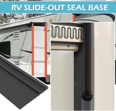 كومبو RV Slide Out Seal Kit 018-341 EK 1/2 بوصة × 2.75 بوصة × 35 بوصة قاعدة ختم تجريد الطقس لمقطورة السفر + 1 بوصة × 15/16 بوصة × 35 بوصة استبدال ممسحة D لنظام RV Camper Slideout، 018-312-EKD + 018-341 EK in Kuwait