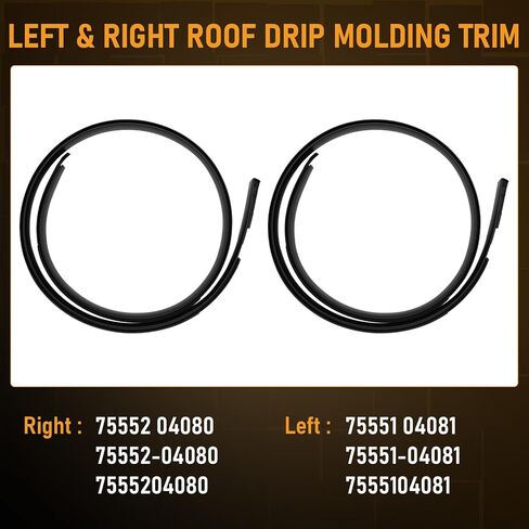 Roof Drip Molding Trim for Toyota Tacoma 2016 2019 2022 Double CAB 20 16-2023,Weatherstrip 75552 04080 Molding 75551 04081 Left & Right Side in Kuwait