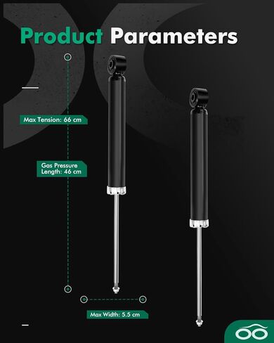 SCITOO - ممتص الصدمات الخلفي لسيارة VW Fits 2009 2010 2011 2012 2013 CC,2008 R32,2006 2007 2008 2009 Rabbit Shocks 344459 Struts - مجموعة من قطعتين in Saudi Arabia