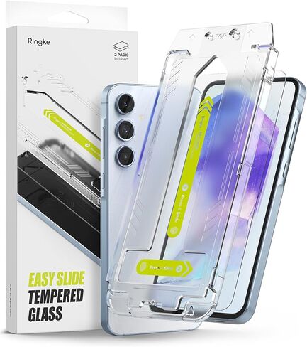 Ringke Easy Slide Tempered Glass [Super Easy to Install] Compatible with Samsung Galaxy A35 Screen Protector 5G, Case Friendly Shatterproof Premium 9H Hardness - 2 Pack in Saudi Arabia