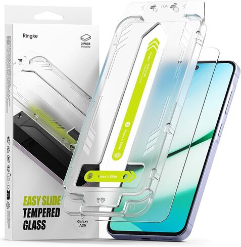 Ringke Easy Slide Tempered Glass [Super Easy to Install] Compatible with Samsung Galaxy A35 Screen Protector 5G, Case Friendly Shatterproof Premium 9H Hardness - 2 Pack in Saudi Arabia