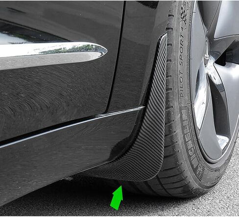 Mud Flaps for Tesla Model Y 2020 2021 2022 2023 2024 Splash Guards Front Rear Fender Protection Mudflaps No Need to Drill Holes (Set of 4, Matte ABS Carbon Fiber) in Saudi Arabia