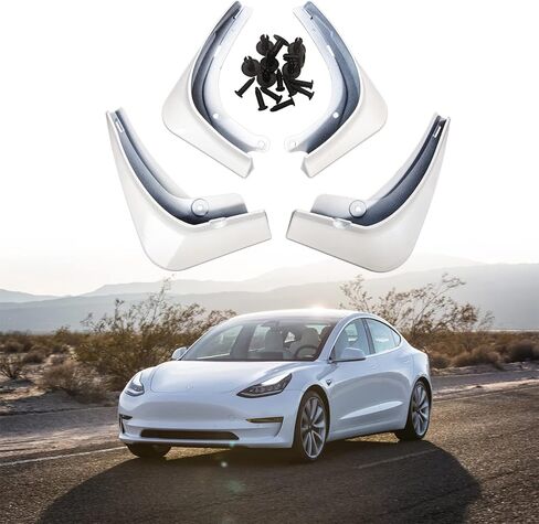 Mud Flaps for Tesla Model Y 2020 2021 2022 2023 2024 Splash Guards Front Rear Fender Protection Mudflaps No Need to Drill Holes (Set of 4, Matte ABS Carbon Fiber) in Saudi Arabia