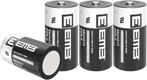 EEMB ER34615 D Cell Batteries 3.6V Lithium Battery 19Ah Li-SOCL₂ Non-Rechargeable Battery LS-33600 SB-D02 XL-205F for CNC Machine Tool, Injection Molding Machine,Printing Machine,Meter,Clock in Saudi Arabia