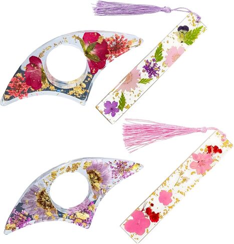 مجموعة مكونة من 4 قطع مع مشبكين للكتاب من الراتنج و2 إشارة مرجعية من الأكريليك، وحامل صفحة الإبهام، وحاملي صفحات الكتاب للقراءة in Kuwait