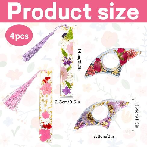 مجموعة مكونة من 4 قطع مع مشبكين للكتاب من الراتنج و2 إشارة مرجعية من الأكريليك، وحامل صفحة الإبهام، وحاملي صفحات الكتاب للقراءة in Kuwait