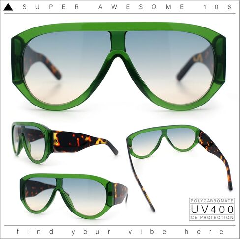 SA106 Retro Bold Oversized Shield Racer Plastic Sunglasses in Saudi Arabia