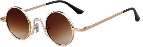 Vintage Small Round Sunglasses - Polarized UV400 Retro Metal Frame Unisex Shades in Saudi Arabia