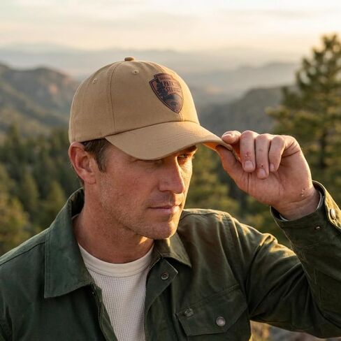 National Park Service Official Baseball Cap, Khaki Cotton, Adjustable Back Strap, One Size Fits Most, Embroidered Shield Logo in Kuwait