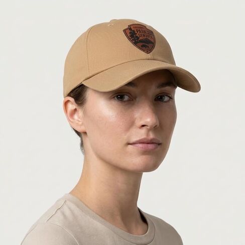 National Park Service Official Baseball Cap, Khaki Cotton, Adjustable Back Strap, One Size Fits Most, Embroidered Shield Logo in Kuwait