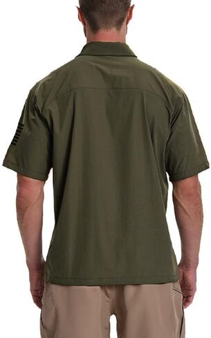 H HYFOL Men's Fishing Shirts Short Sleeve Work Shirts Sun Protection Hiking Button Down Shirts with 1776 USA Flag Graphic in Saudi Arabia