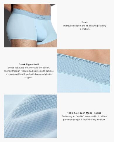 SALIGIA Men’s Trunks Underwear Sexy, Tag-Free & 100s Air-Touch Modal Boxer Briefs with No-Fly Pouch 3-Pack in Saudi Arabia