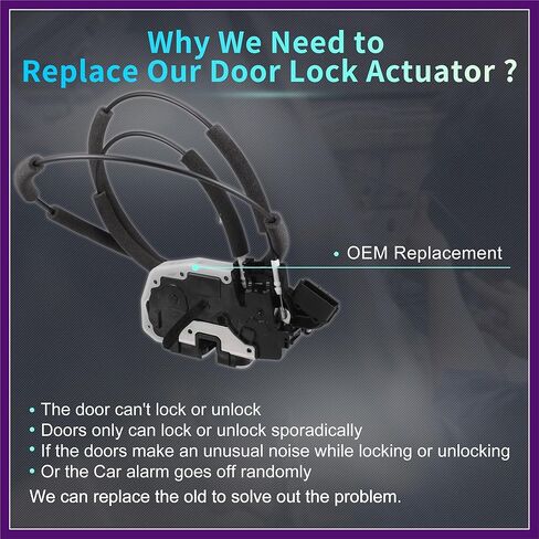 Replacement Front Left Driver Side Power Door Lock Actuator Motor with Cable for Nissan Rogue Sport 2017-2022 Door Latch Actuator Assembly No.805016MA0A Black Premium Fit Design in Kuwait