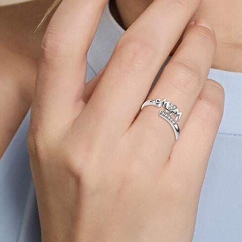 Open Adjustable Ring Heart Shaped Zirconia Ring for Women, Mother's Day Gift for Party Casual Daily Wear in Saudi Arabia
