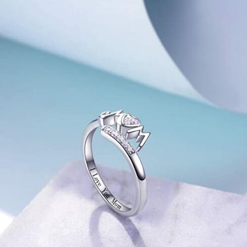 Open Adjustable Ring Heart Shaped Zirconia Ring for Women, Mother's Day Gift for Party Casual Daily Wear in Saudi Arabia