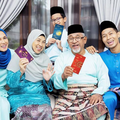 JULMELON 24 Pcs Eid Mubarak Envelopes Eid Gifts Cards Holders 6 Styles Ramadan Pocket Envelope for Money Islamic Muslim Ramadan Mubarak Cards for Kids Gifts(6.5 x 3.5 in) in Kuwait